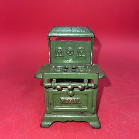 Antique Cast Iron Metal  Miniature Royal Stove Antique Green Color