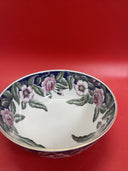 Andrea by Sadek Round serving plate, tall, with floral pattern