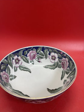 Andrea by Sadek Round serving plate, tall, with floral pattern
