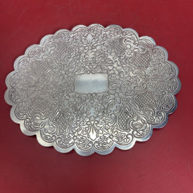 Silver Plate, Patterned Oval Stand, 8 “x 6 “