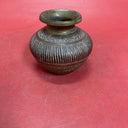 Vintage Brass & Copper Solid Engraved Unique Shape Holy Water Pot