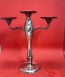 Pottery Barn Heavy Candelabra Taper Pilar Candle Holder 3 Arm Silver Color