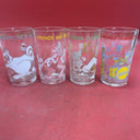 Vintage 1970s Archie & Warner Bros Comics Juice Glasses - Set Of 4