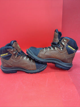 Caterpillar Flexion Manifold Leather Steel Toe Men's Work Boots Color Oak US 9.5