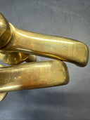 Vintage BRASS BATH HOT & COLD KITCHEN SINK BASIN CROSS HANDLE TAPS OLD