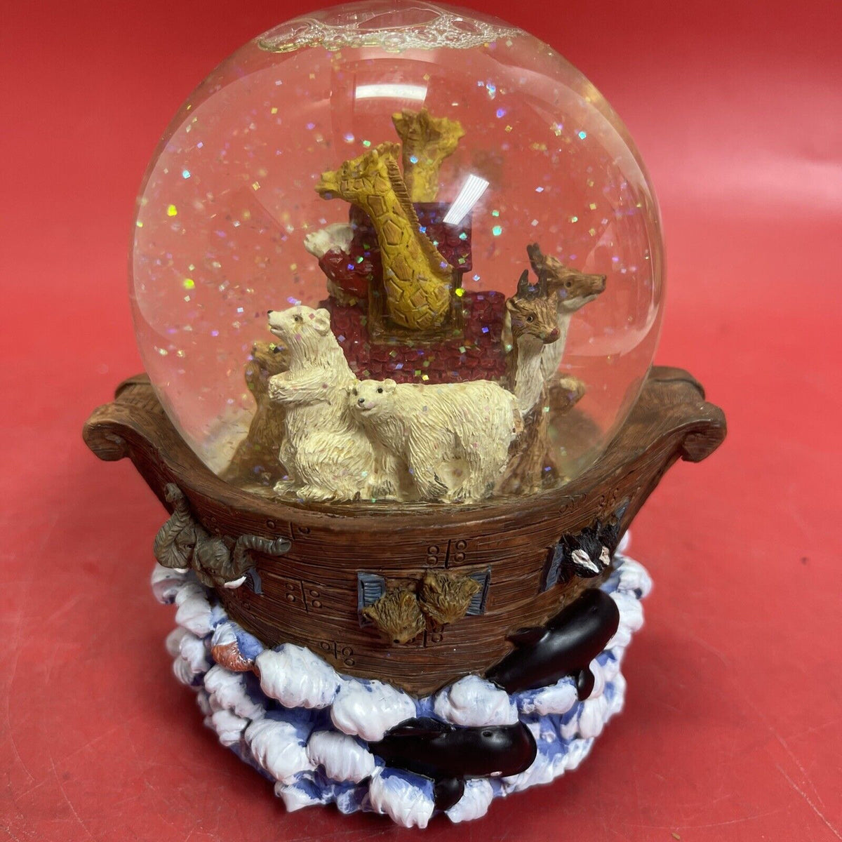 Noah's Ark Glitter Globe Music Box If I Could Talk to the Animals