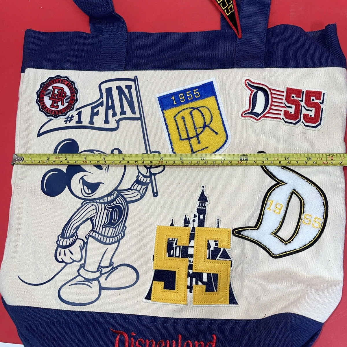 Disneyland Disney Resort Mickey Mouse Canvas Travel Bag Tote 1955 Preowned