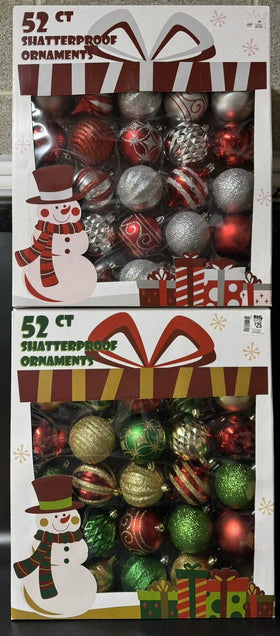 Shatterproof Christmas Tree Ornaments Multicolor/ Set Of 2 Box