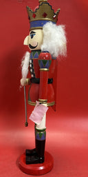 "BEDAZZLED 20" WOODEN NUTCRACKER SOLDIER w/ CROWN", holding Staff