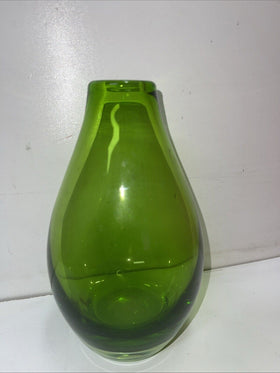 Contemporary Green Handblown Vase 8”H