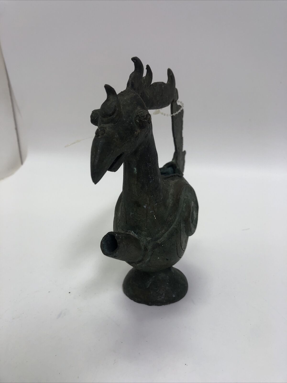 Ancient China Bronze Ware Dynasty Phoenix Bird Zun Wine Vessel Tea Pot