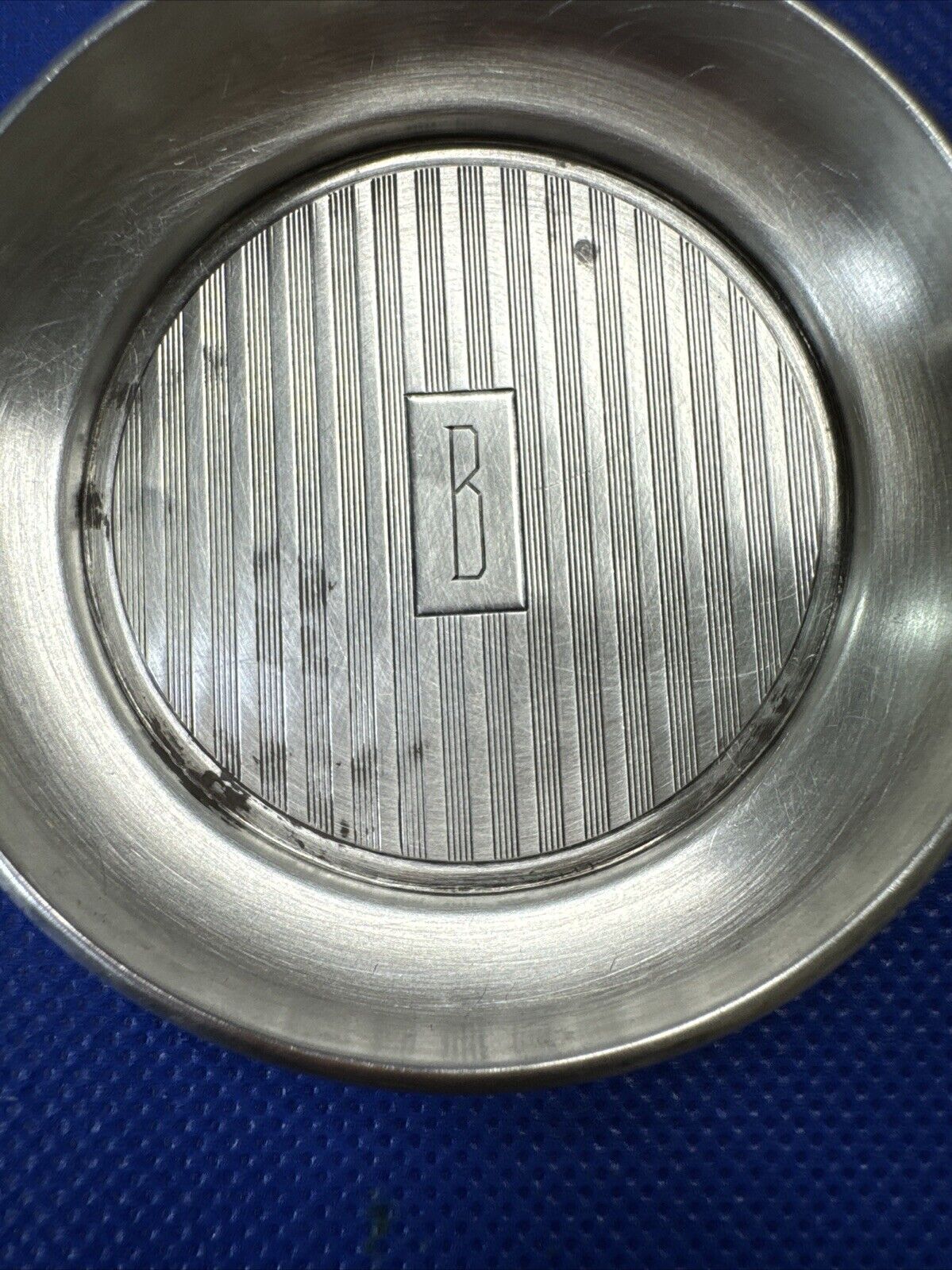 Sterling Silver Personal Ashtray Monogramed  "B”