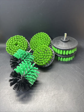 Power Scrubber Stiff Bristles In Green, This Fits Most Drill/ 7pcs