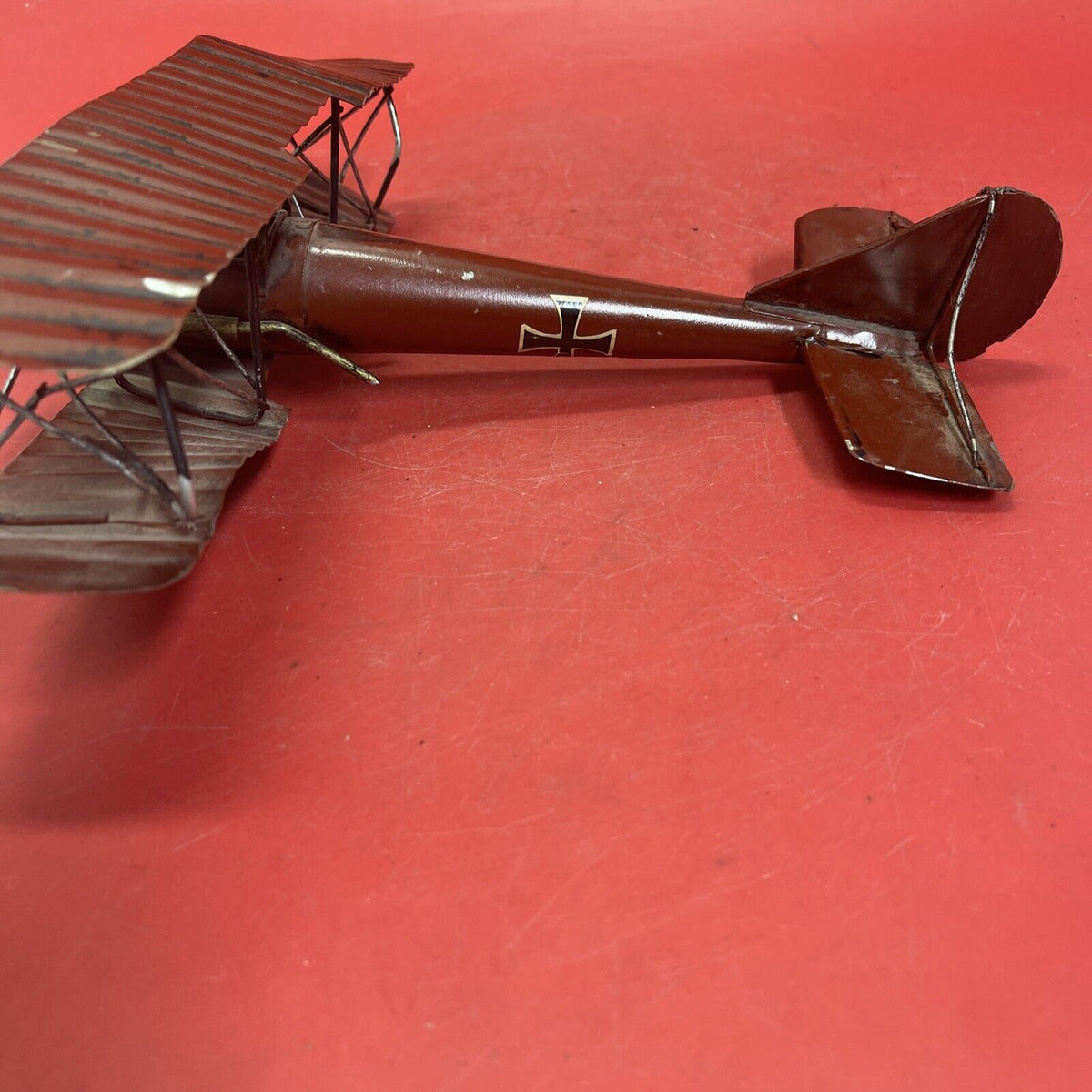 Vintage Red Baron Metal  Model  Airplane "Rare"