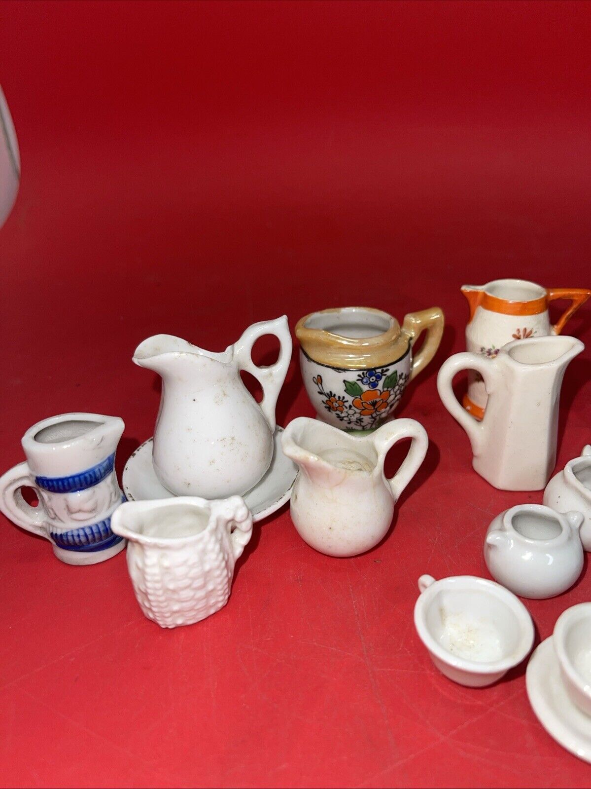 Lot Of Miniature Ceramic Plates, Teapots, Cups