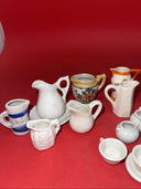 Lot Of Miniature Ceramic Plates, Teapots, Cups