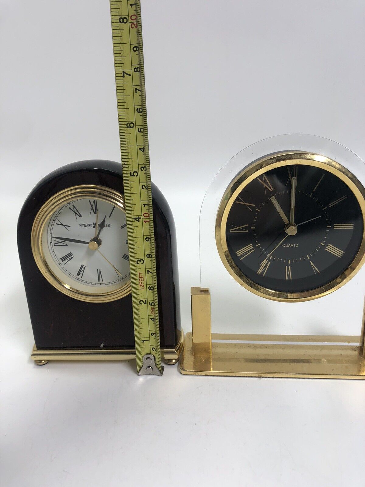 Howard Miller Rosewood Arch Mantle/Tabletop Clock Set of 2 Untested