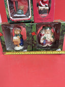 Vintage  Merry Christmas Ornament Teddy & Santa Lot 4