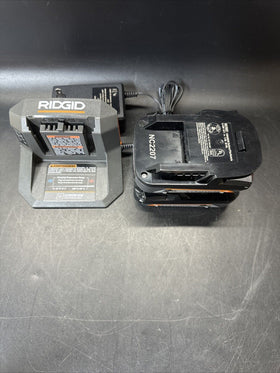 RIDGID R87002 18V (2) 2.0 AH Lithium Batteries & 18V Charger R86093