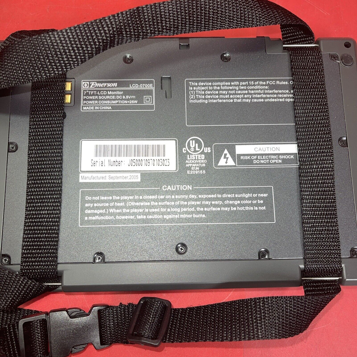 Emerson Two Screen 7" car DVD player PDE-2725N No Tested!