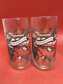 House of Lloyd Glass Christmas Tumbler (s) LOT OF 6 Ornament Bows and Ivy 1993