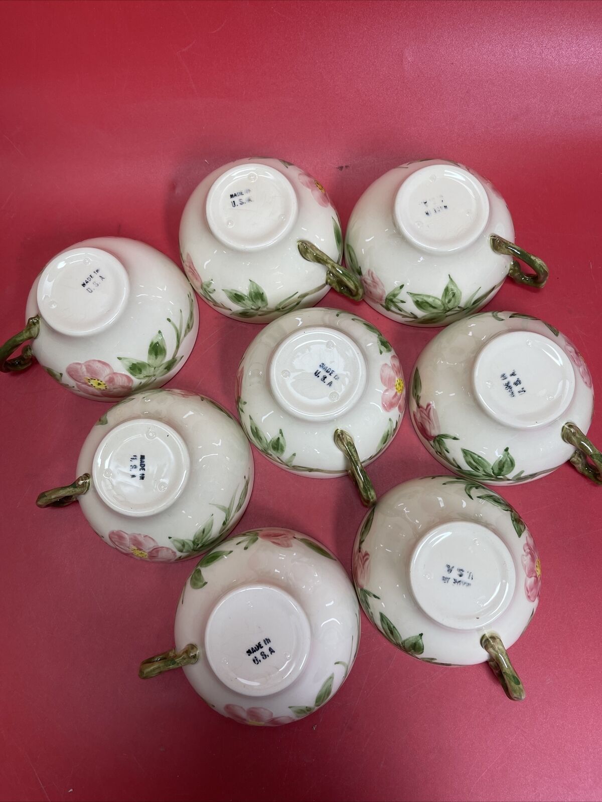 Lot 8 Franciscan Desert Rose Made in USA 6 Oz 4 Inch Tea Coffee Cup Vintage