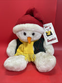 Holiday Snowman White Plush International Bazaar w/ Hat Scarf Vest 18" 