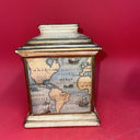 VTG Old World Map Cartography ceramic Canister Italy Lot 2