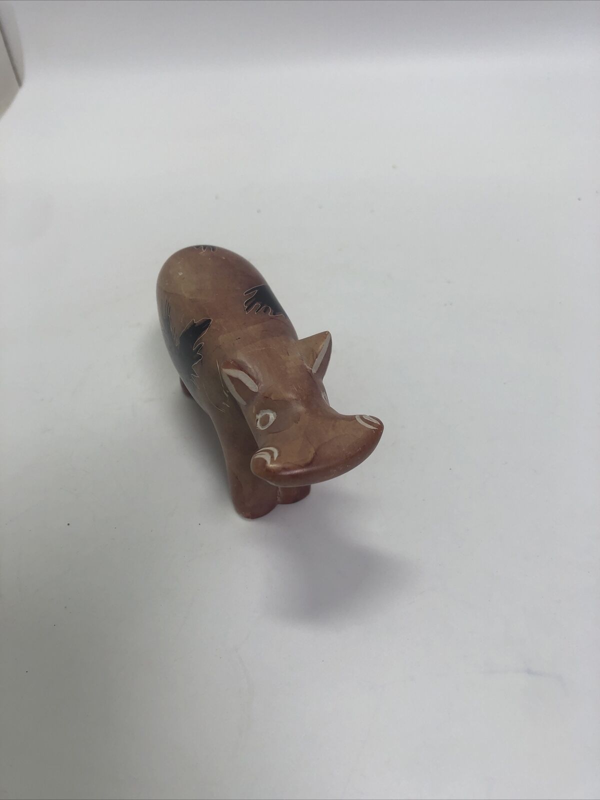 Hippo Figure Carved Stone Soapstone Hippopotamus Kenya African Decor Animal