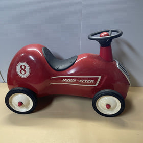 RETIRED Vintage Model 8 METAL Radio Flyer Little Red Roadster Toy Ride On Car