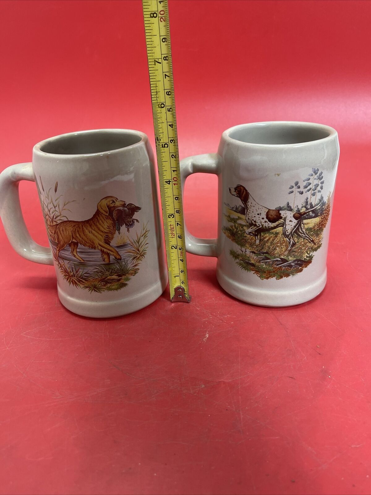 McCoy Pointer &Golden Retriever, Dog Mug, Ceramic, Collectible, Made in USA Lot2