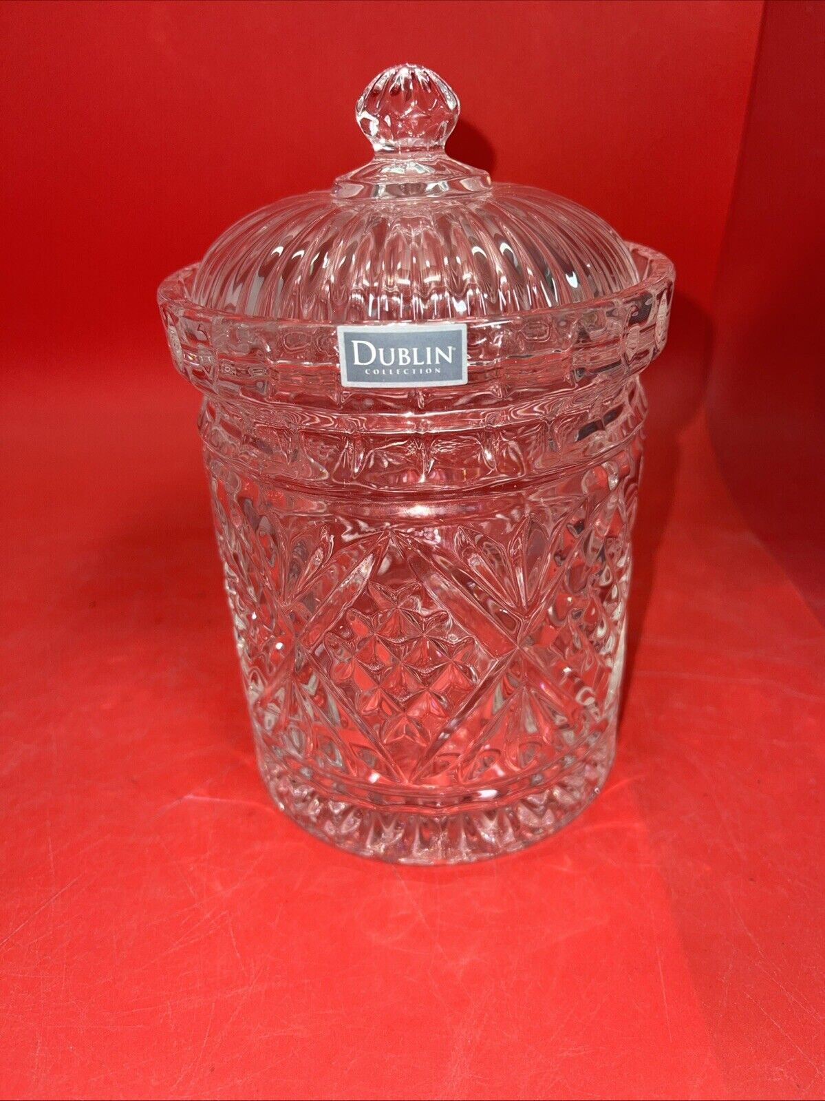 Dublin Crystal Biscuit Box.  Shannon Crystal by Godinger- New-Lot 2