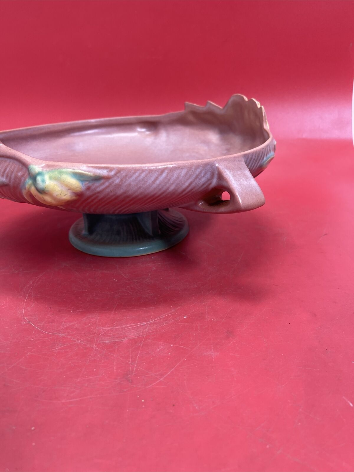 Roseville Pottery Pink Peony Bowl Console Bowl