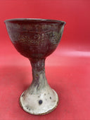 Hand Thrown Art Pottery Chalice 7 3/4in