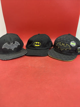 Batman Baseball Caps Lot of 3 Black with Adjustable Strap #1