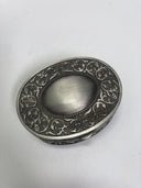 Vintage Silver Tone Acanthus Scroll Trinket Jewelry Box Dark Academia
