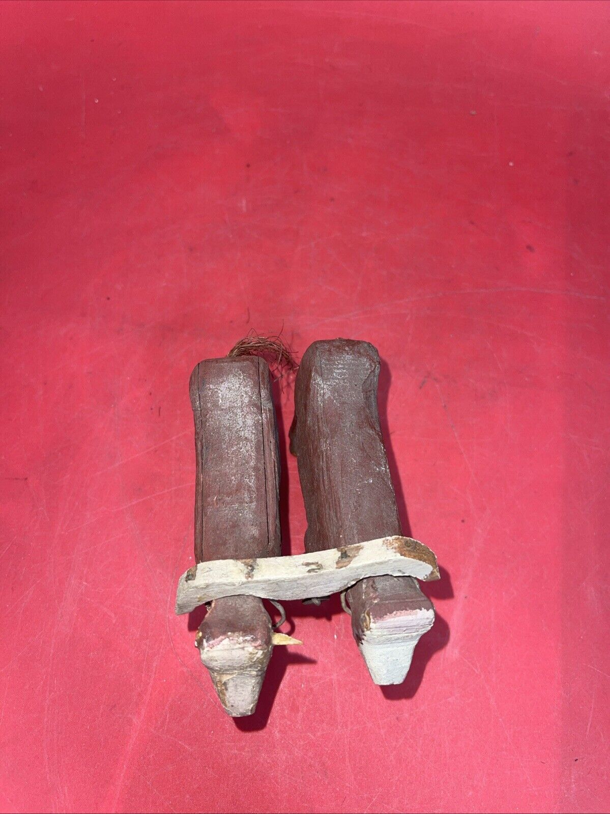 ANTIQUE OX DRAWN YUNTA WOODEN SCULPTURE