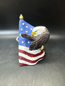 Set of Resting Eagles Figurines On American Flag