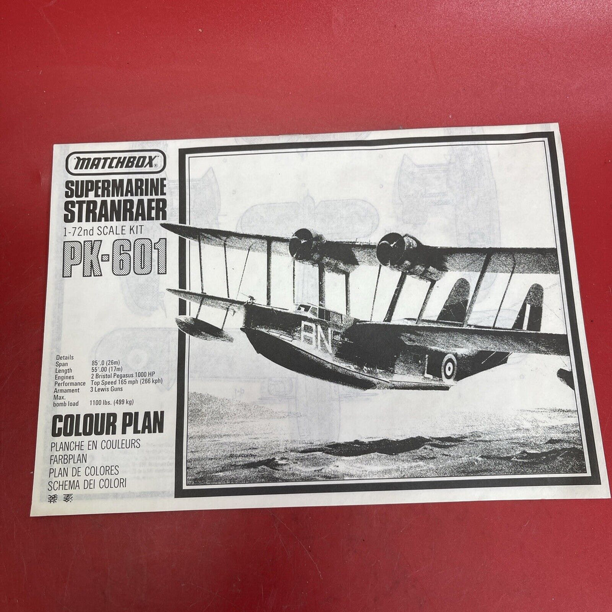 Matchbox Super Marine Stranraer Model Airplane Kit Vintage 1983