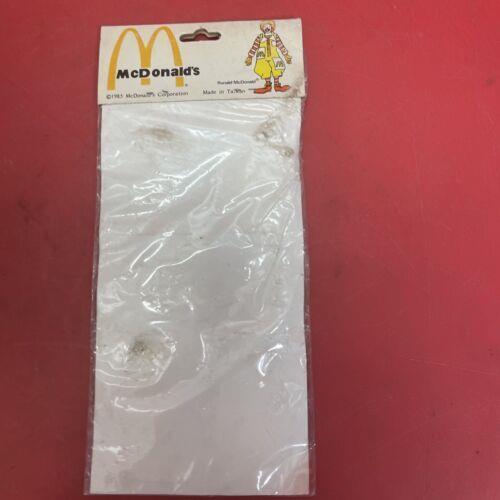 MCDONALD'S VINTAGE LUNCH BAG PLASTIC 11.5" X 7" & Ctiker McDonald’s1985