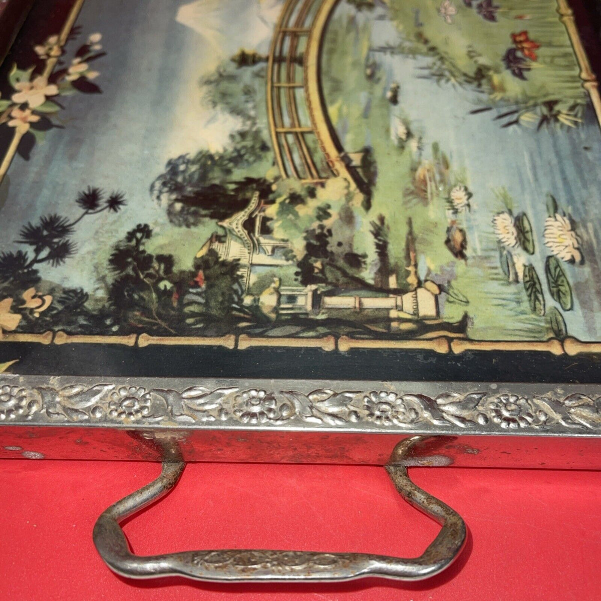 Vintage Asian Motif  Serving Tray