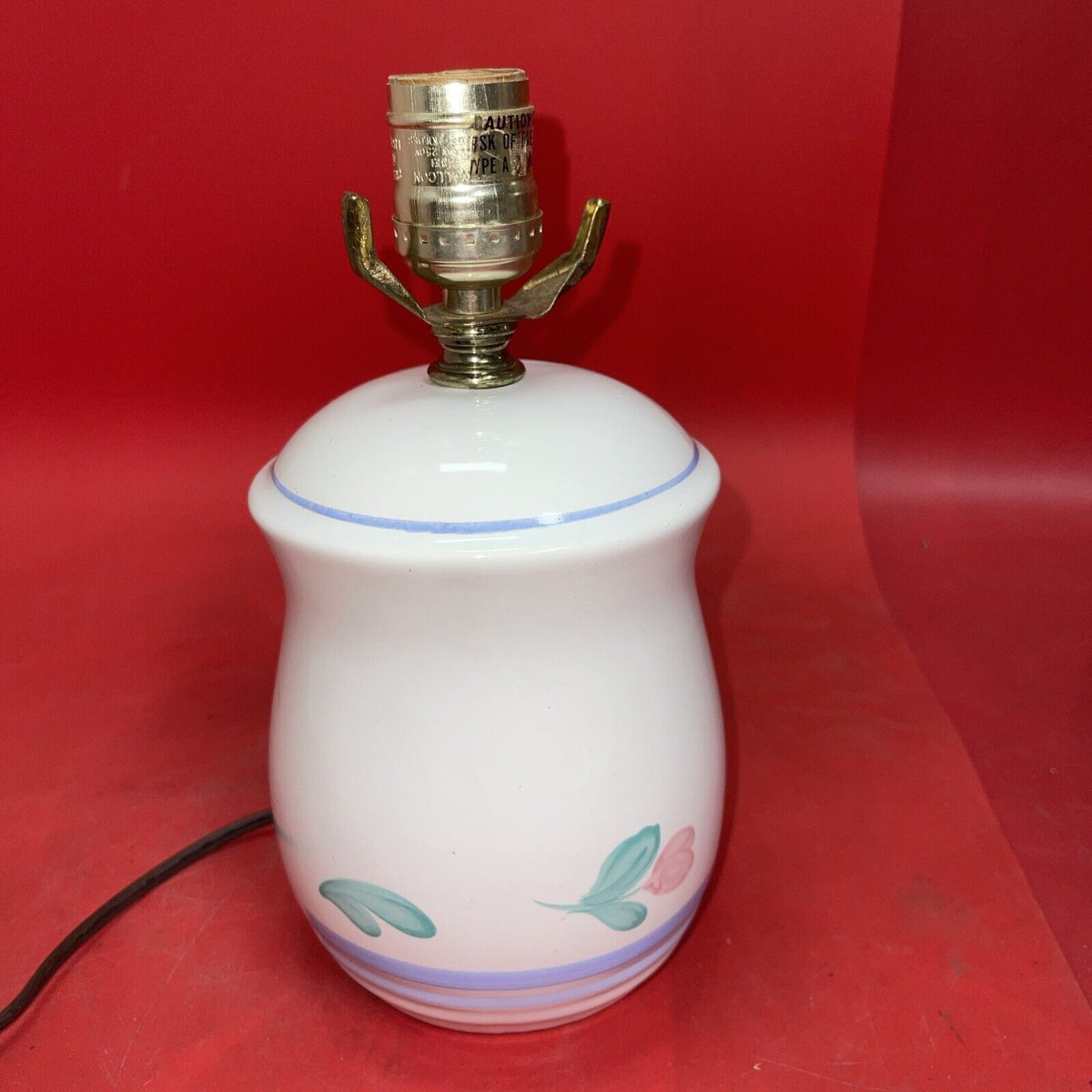 Small Vintage Ceramic Floral Table Lamp