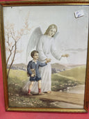 Vintage Religious Guardian Angel Frame Stand