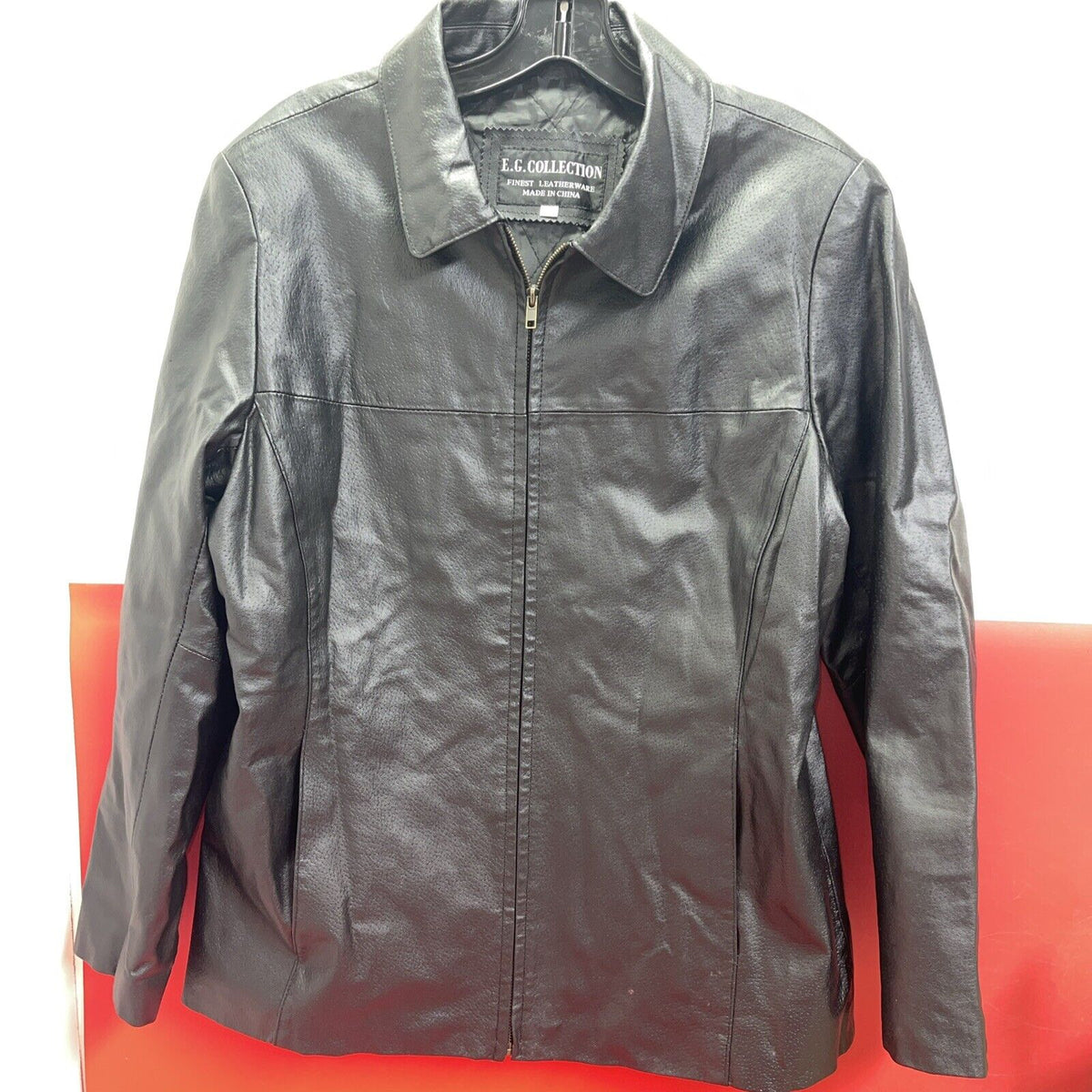 E.G. Collection Black Leather  Jacket Size Medium