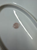 Bassett Limoges Serving Platter Oval White Pink Roses 16”/ Austria