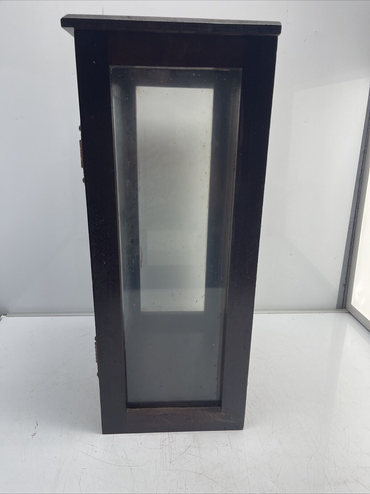 Wooden Cabinet Box Display Glass 23”x 13”x 9”