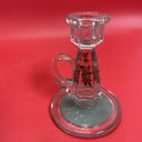 Vintage Glass Candlestick glass stick handle 5.5"Set 2