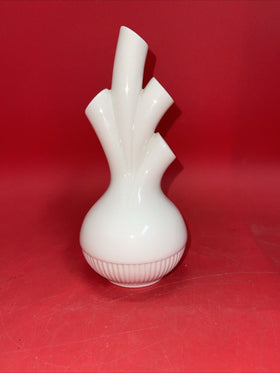 Vintage Lenox USA Aorta Heart Ivory 4 Stem Bud Vase Ribbed Edge