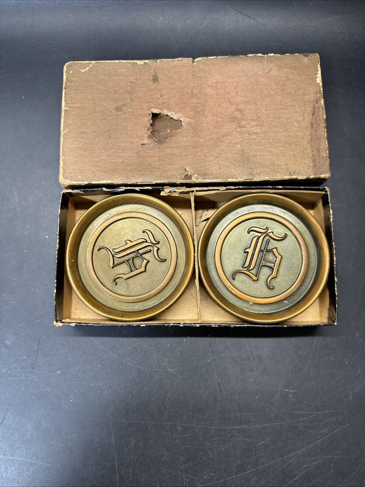 VINTAGE SOLID METAL COPPER FINISH LETTER E/ Lot Of 8