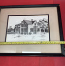 Original Pen & Ink Sketch Framed 8" x 11” signed D. Hagge